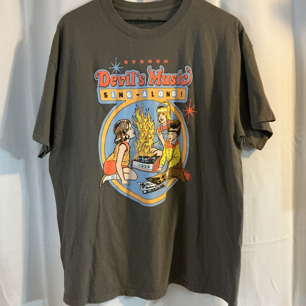Devils Music Sing Along Shirt XL Gray Threadless Graphic Tee
